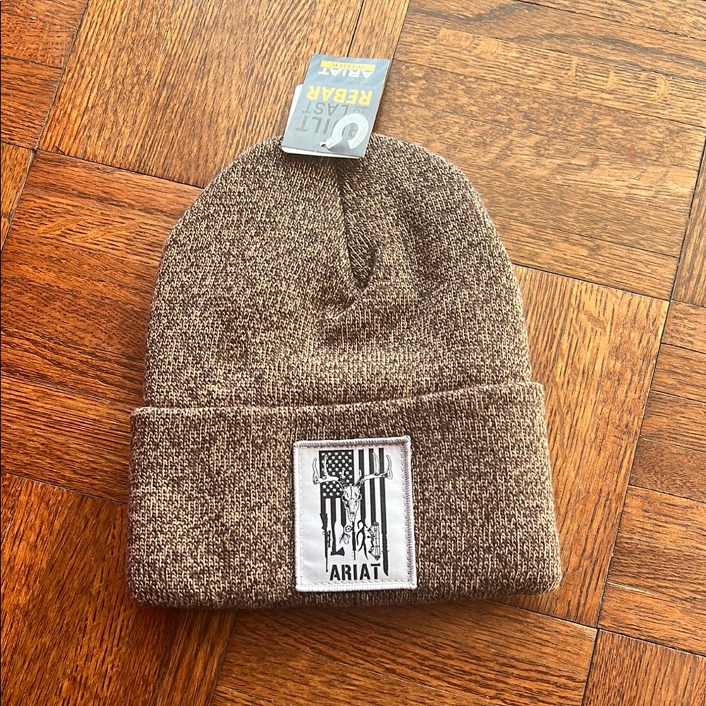 Ariat Heathered Brown Beanie with Patch